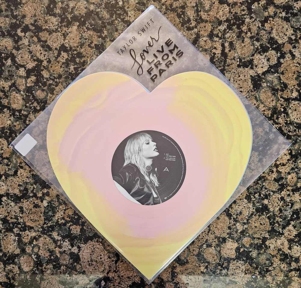 New, In Hand! Taylor Swift - Lover, Live From Paris Heart Shaped Vinyl, Colored
